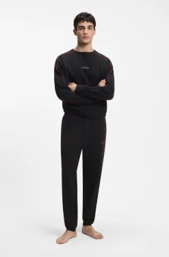 Relaxed-Fit Sweatshirt aus Stretch-Baumwolle mit kontrastfarbenen Paspeln