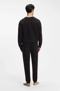 Relaxed-Fit Sweatshirt aus Stretch-Baumwolle mit kontrastfarbenen Paspeln