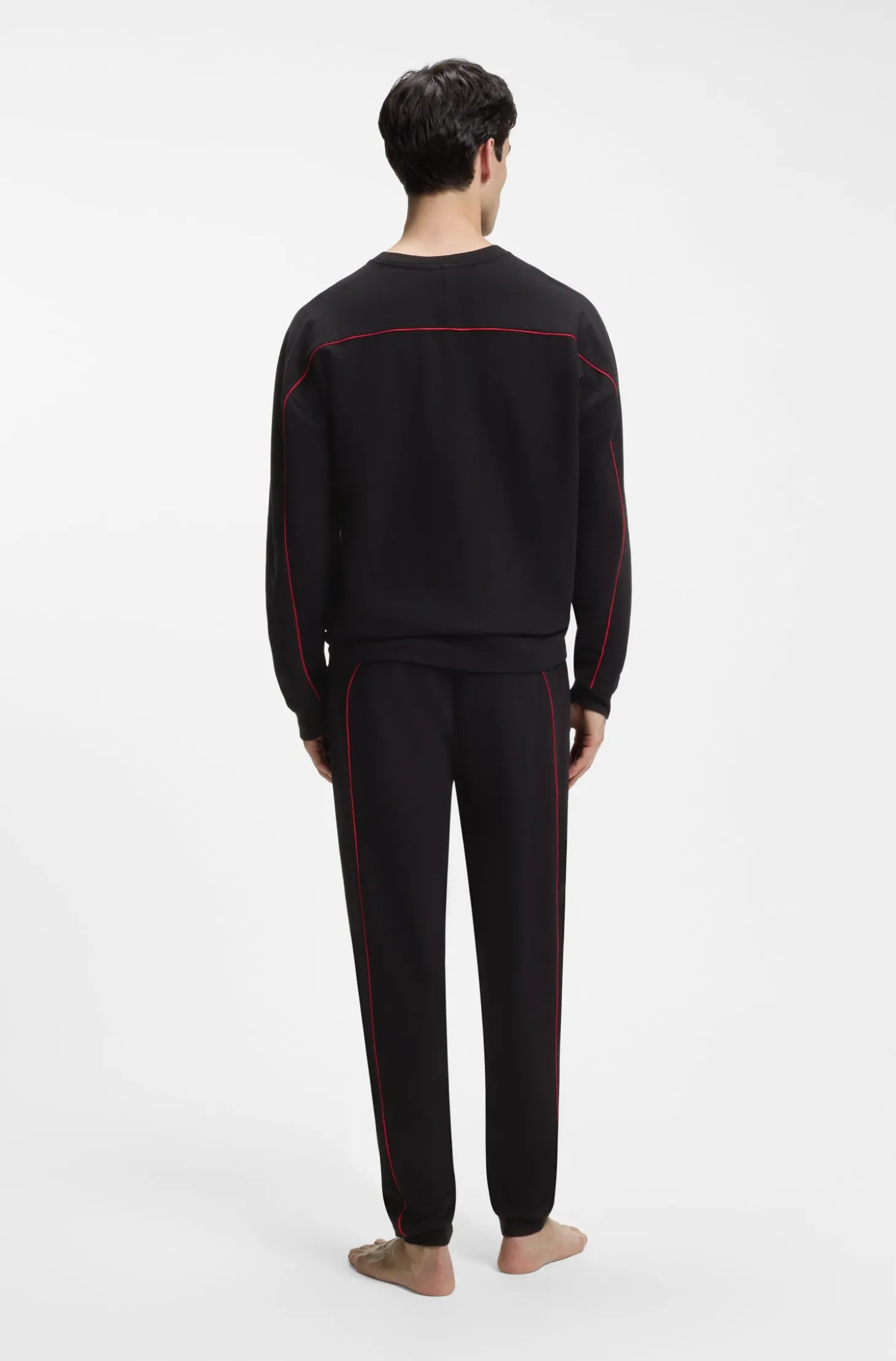 Relaxed-Fit Sweatshirt aus Stretch-Baumwolle mit kontrastfarbenen Paspeln