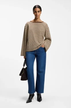 Relaxed-Fit Top aus Baumwoll-Jersey mit Streifen-Muster