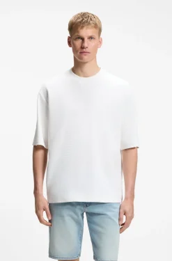 Relaxed-Fit T-Shirt aus Baumwolle mit Waffelstruktur