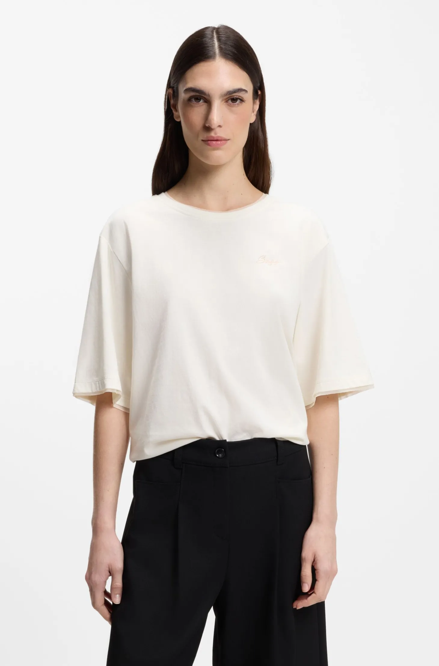 Relaxed-Fit T-Shirt aus Baumwolle mit Mesh-Details