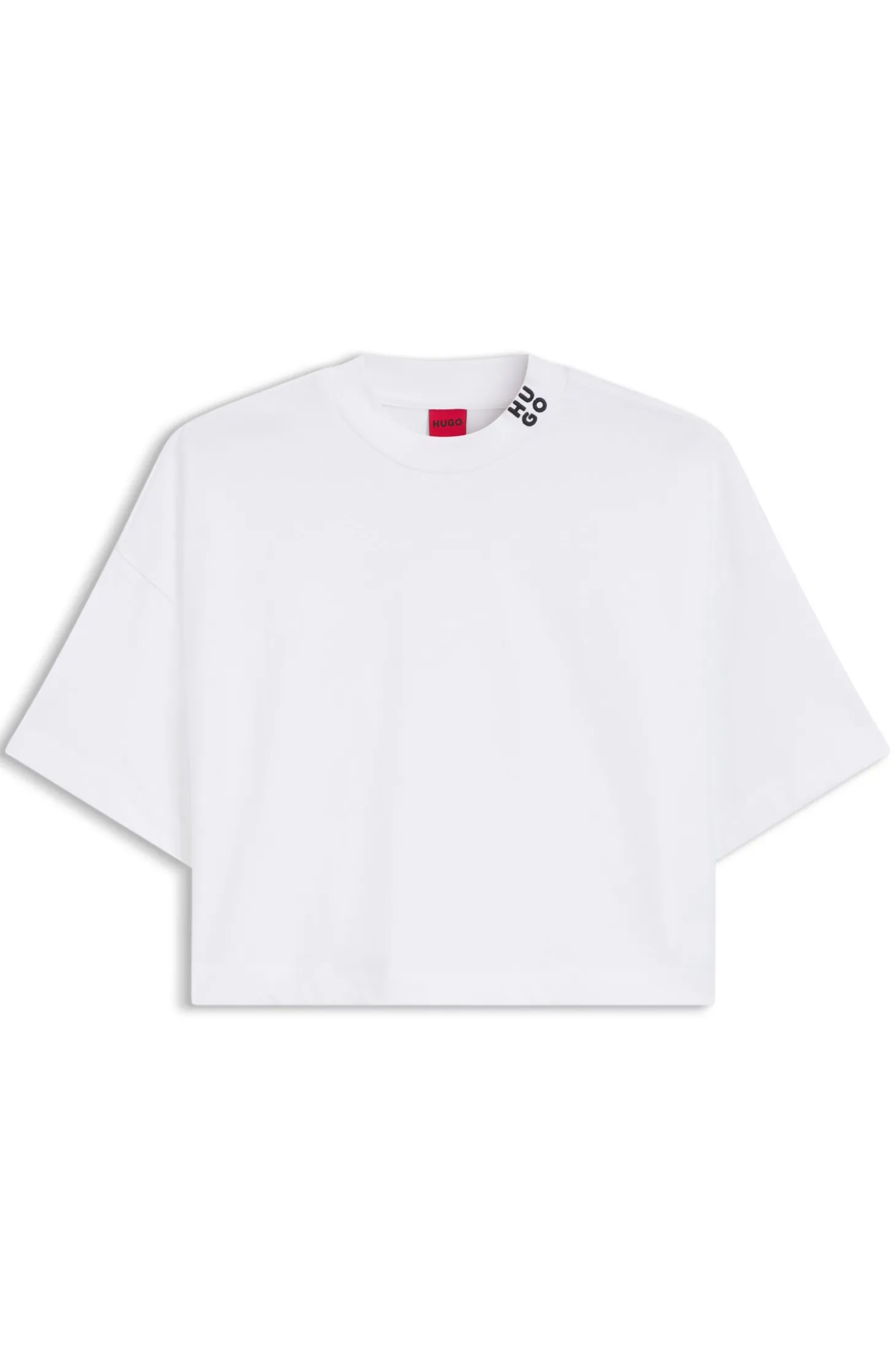 Relaxed-Fit T-Shirt aus Baumwolle in Cropped-Länge mit Nacken-Logo