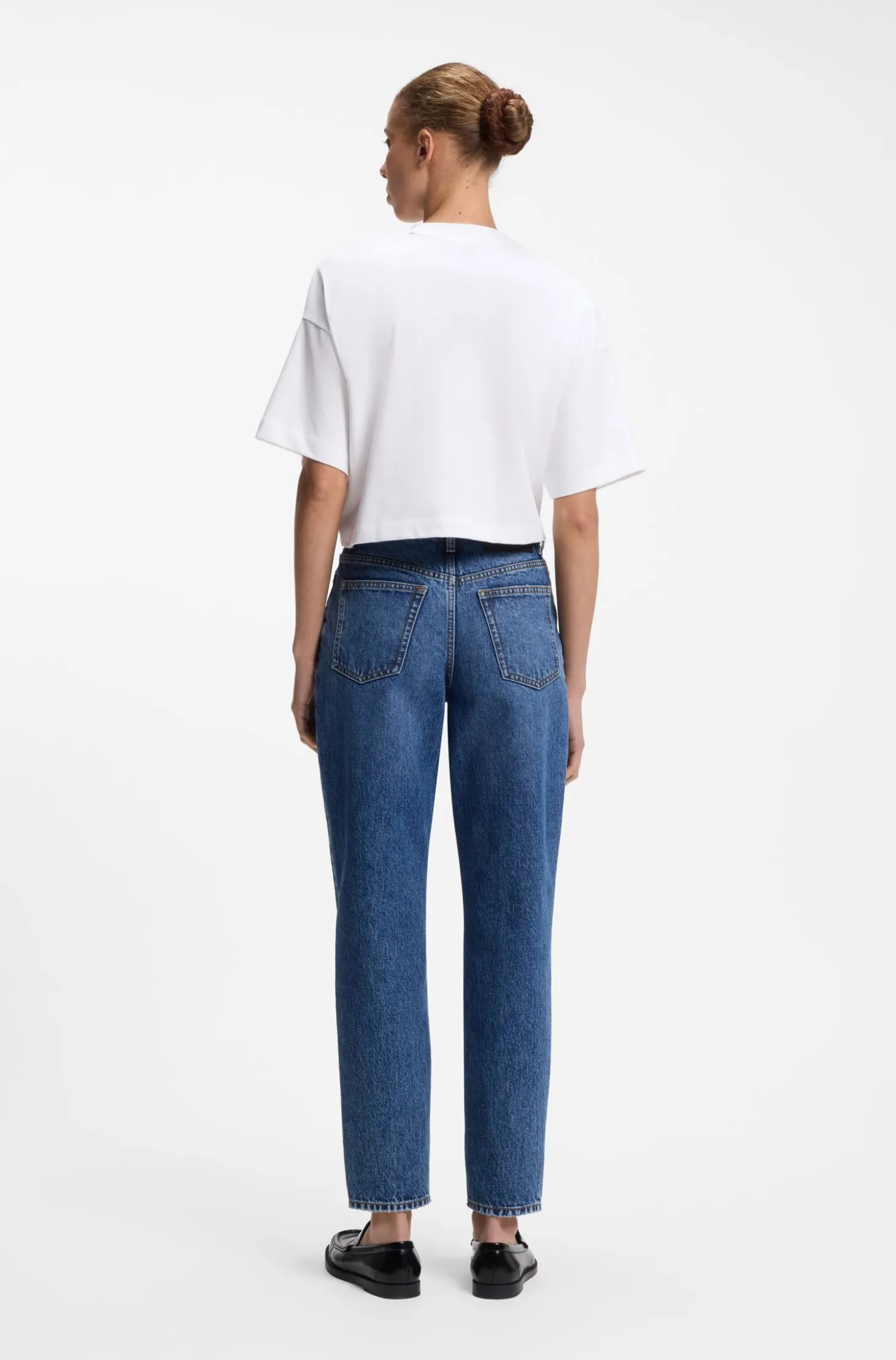 Relaxed-Fit T-Shirt aus Baumwolle in Cropped-Länge mit Nacken-Logo