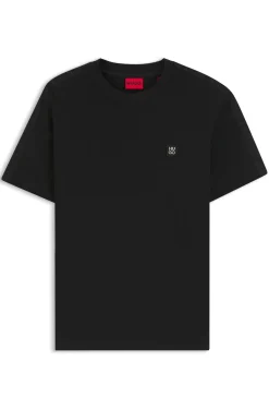 Relaxed-Fit T-Shirt aus Interlock-Baumwolle mit bestickten Schultern