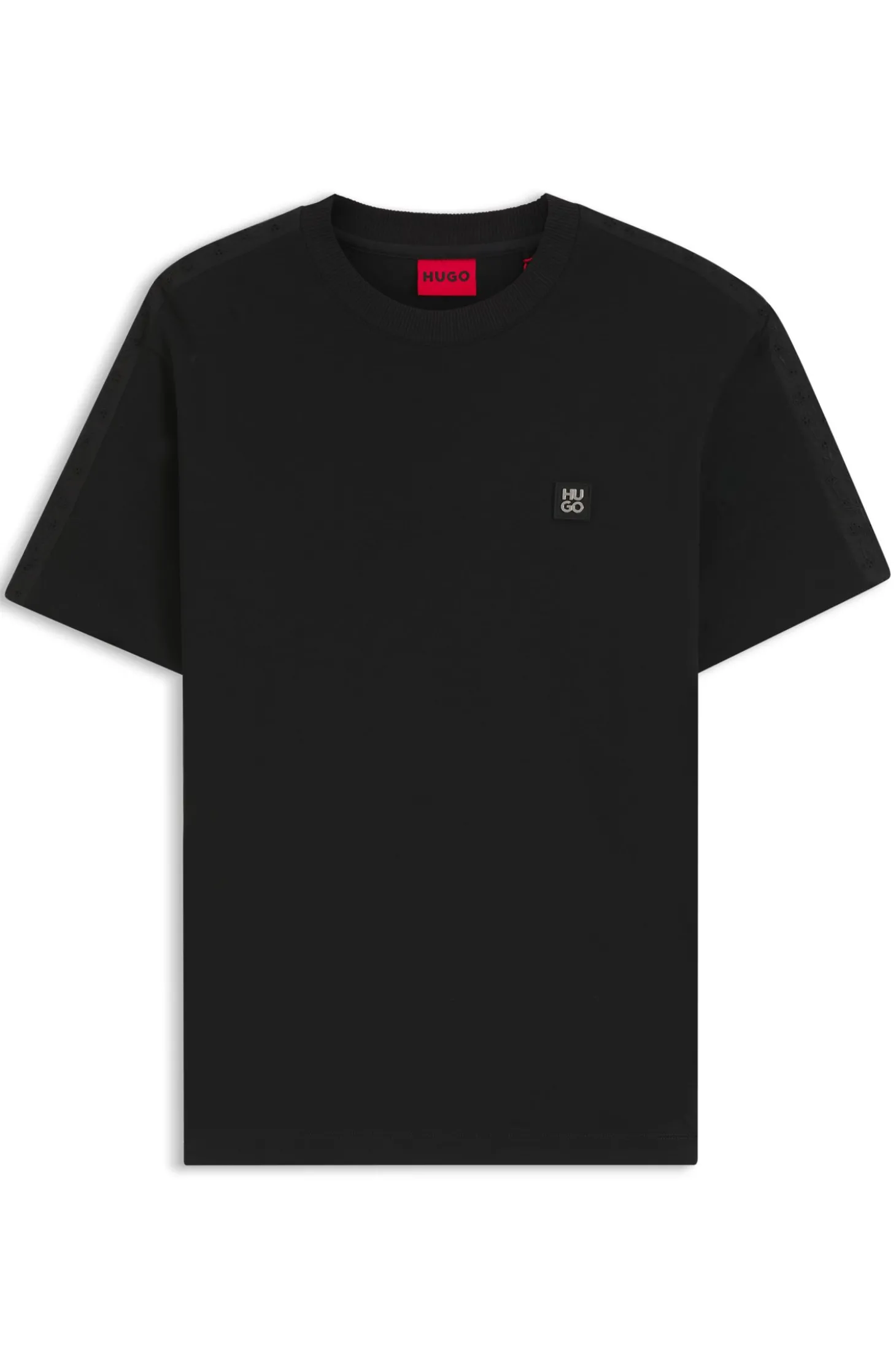 Relaxed-Fit T-Shirt aus Interlock-Baumwolle mit bestickten Schultern