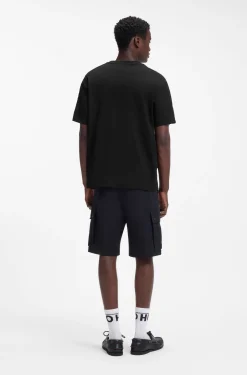 Relaxed-Fit T-Shirt aus Interlock-Baumwolle mit bestickten Schultern