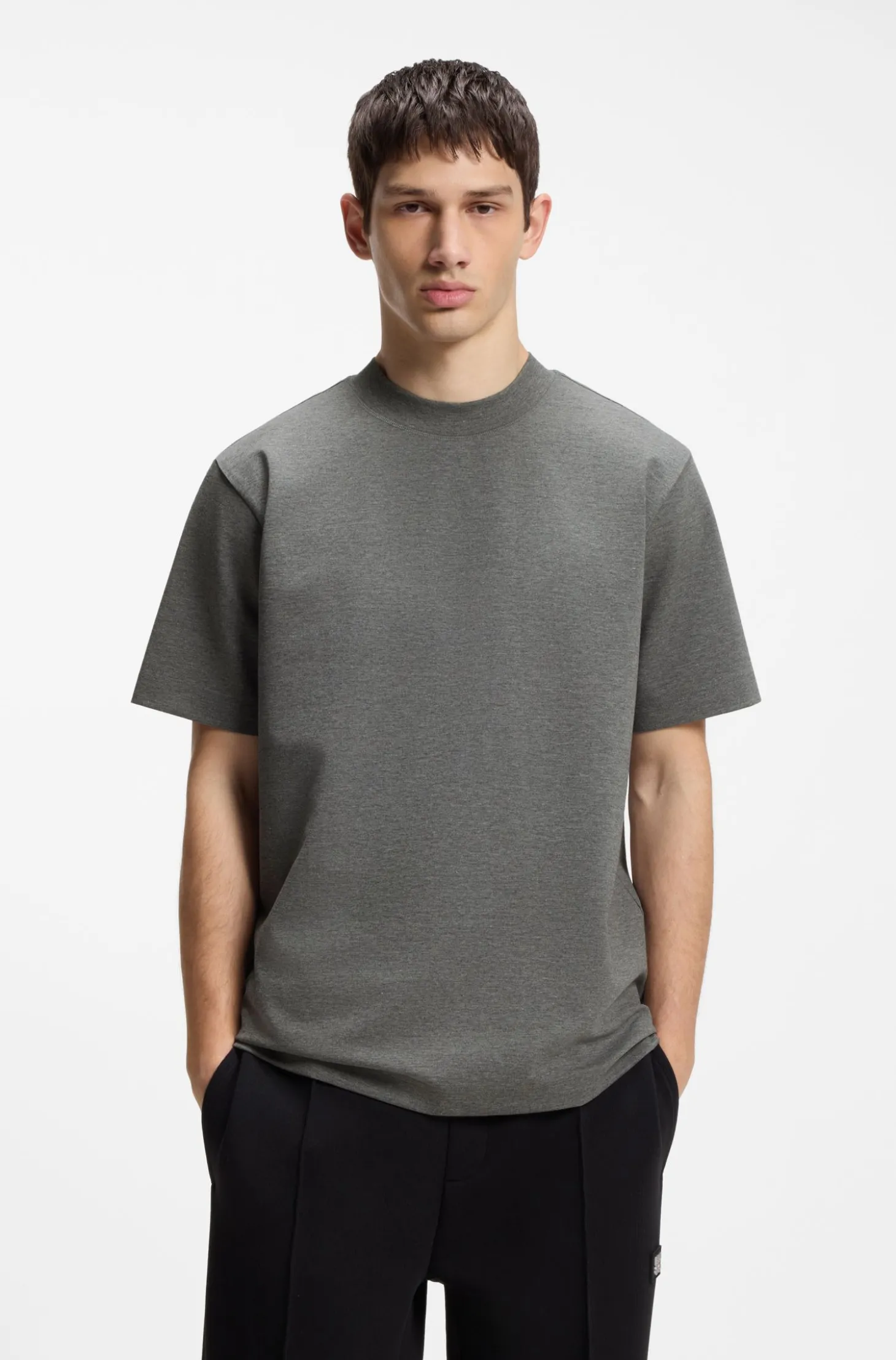 Relaxed-Fit T-Shirt aus meliertem Interlock