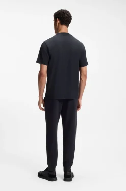 Relaxed-Fit T-Shirt aus Stretch-Baumwolle mit Stehkragen