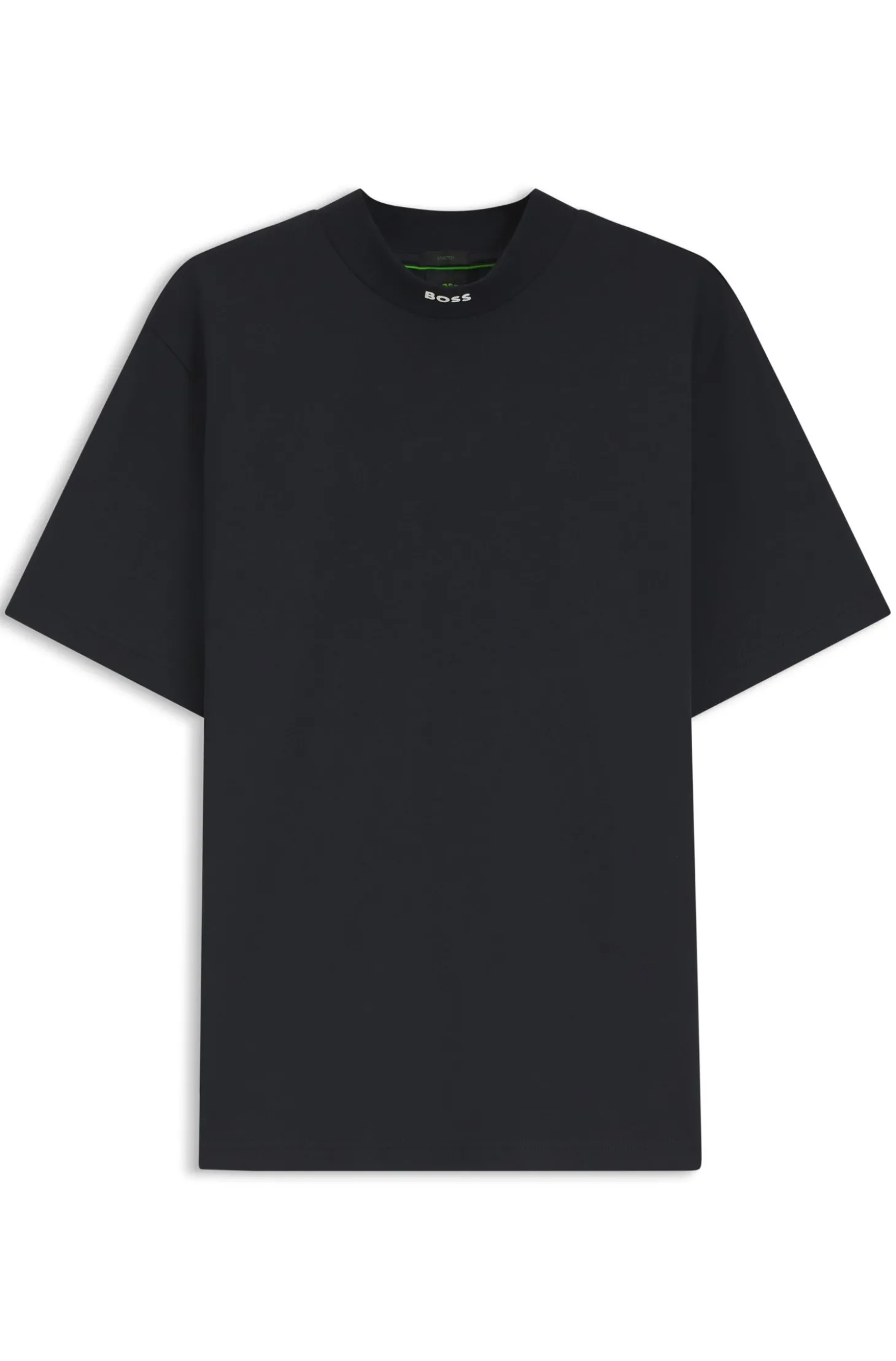 Relaxed-Fit T-Shirt aus Stretch-Baumwolle mit Stehkragen