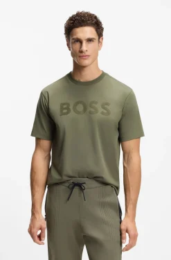 Relaxed-Fit T-Shirt aus Stretch-Baumwolle mit tonalem Logo