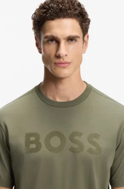 Relaxed-Fit T-Shirt aus Stretch-Baumwolle mit tonalem Logo