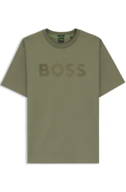 Relaxed-Fit T-Shirt aus Stretch-Baumwolle mit tonalem Logo