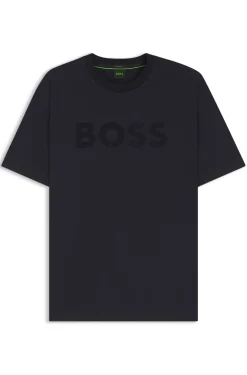 Relaxed-Fit T-Shirt aus Stretch-Baumwolle mit tonalem Logo