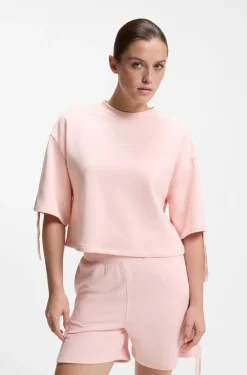 Relaxed-Fit T-Shirt mit gerafften Ärmeln