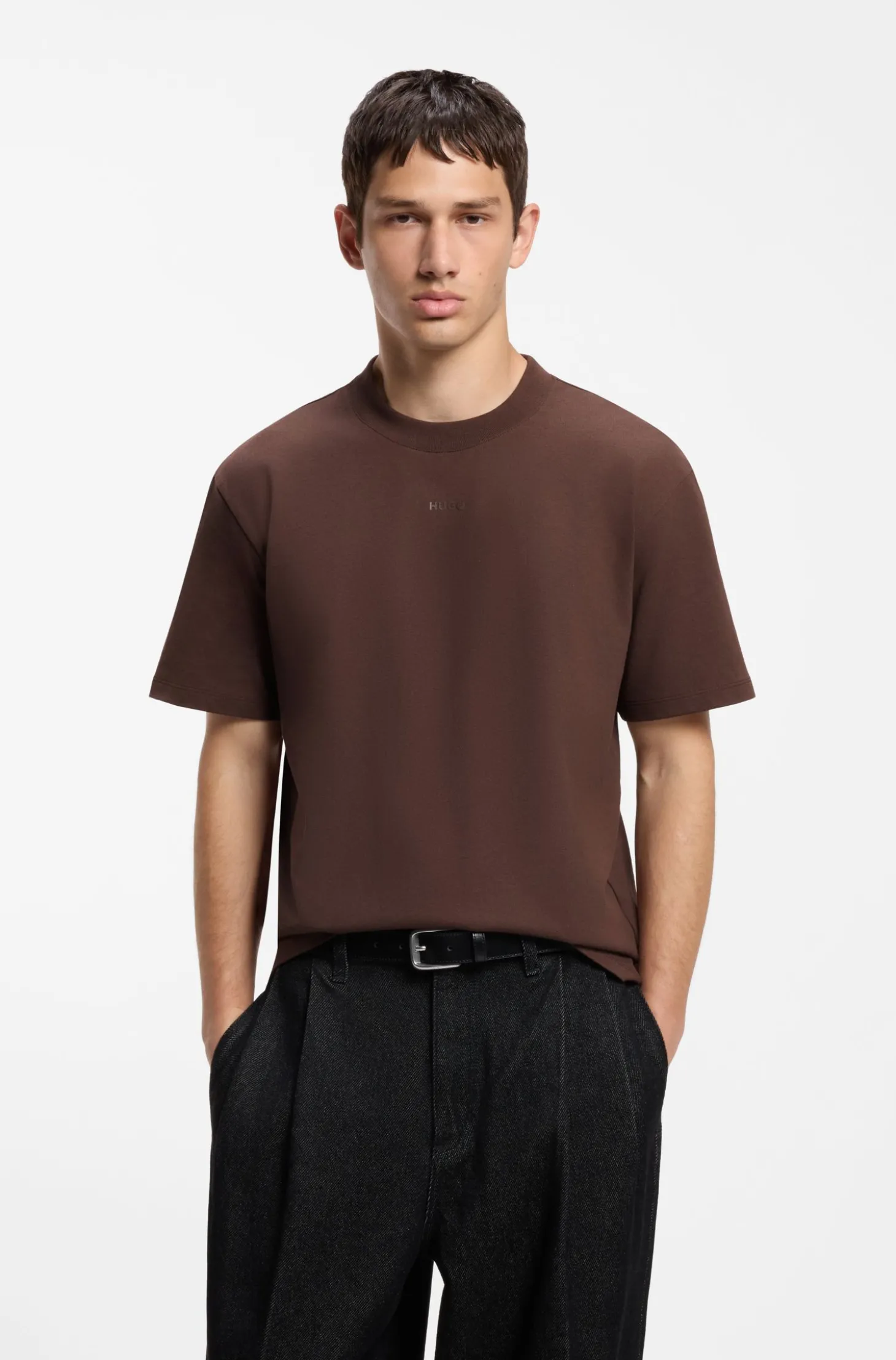 Relaxed-Fit T-Shirt mit zentralem Logo-Detail