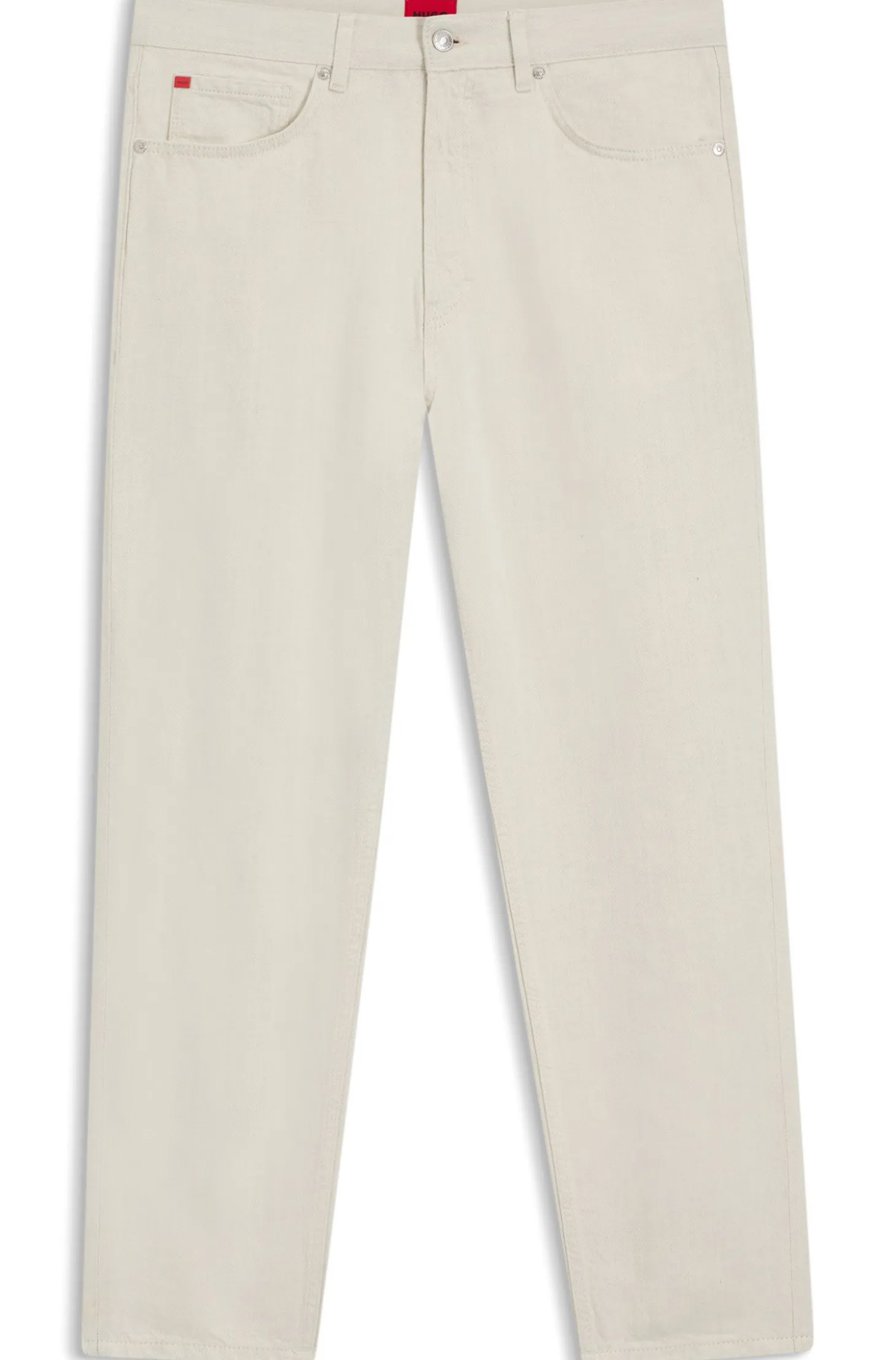 Relaxed Tapered-Fit Jeans aus Denim in Ecru