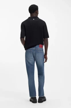 Relaxed Tapered-Fit Jeans aus ägyptischem Baumwoll-Denim in Blau