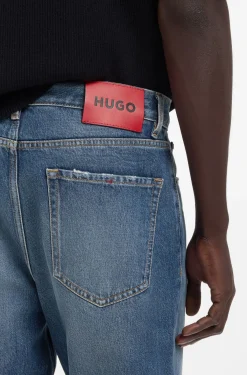 Relaxed Tapered-Fit Jeans aus ägyptischem Baumwoll-Denim in Blau