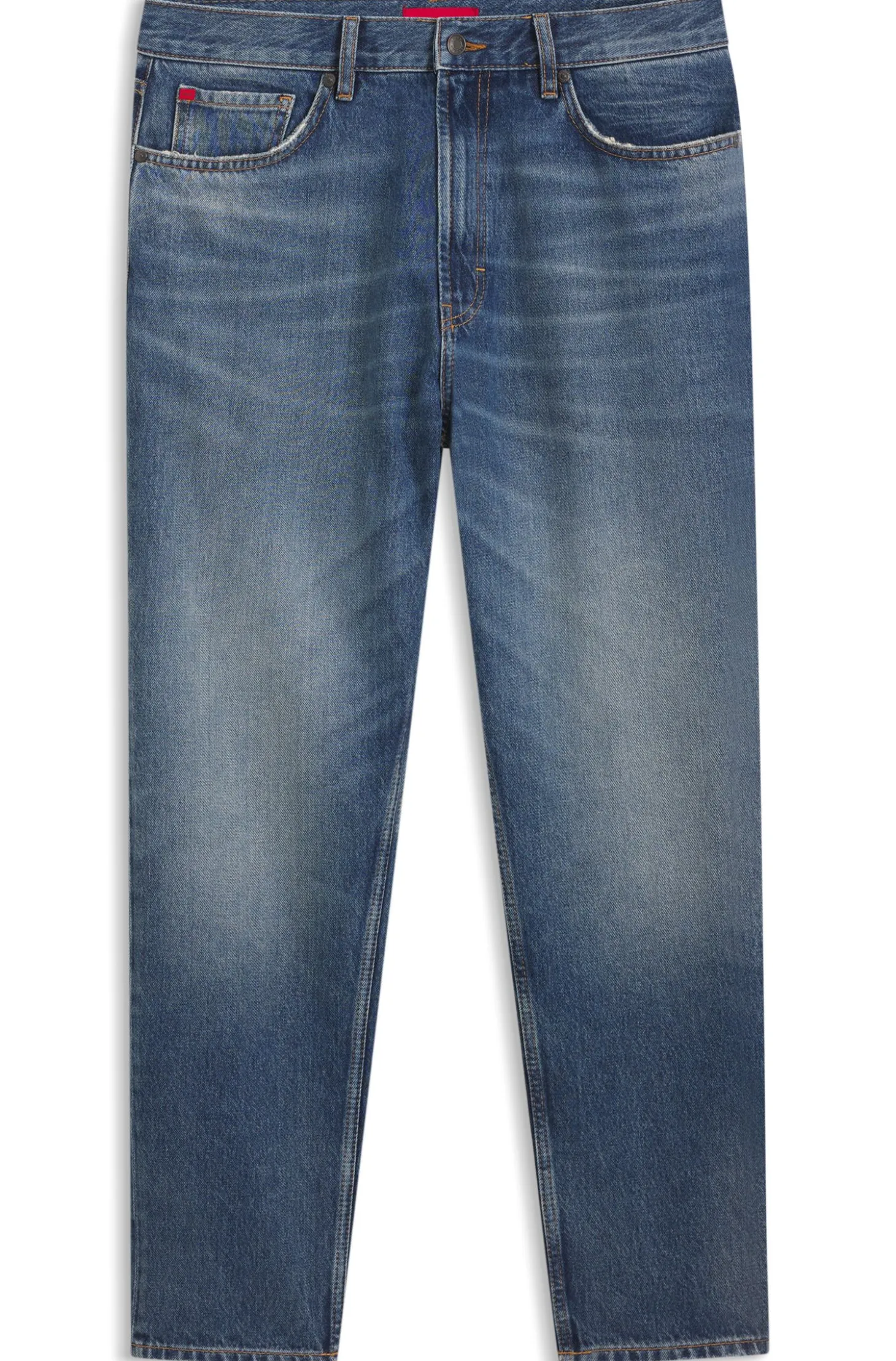 Relaxed Tapered-Fit Jeans aus ägyptischem Baumwoll-Denim in Blau