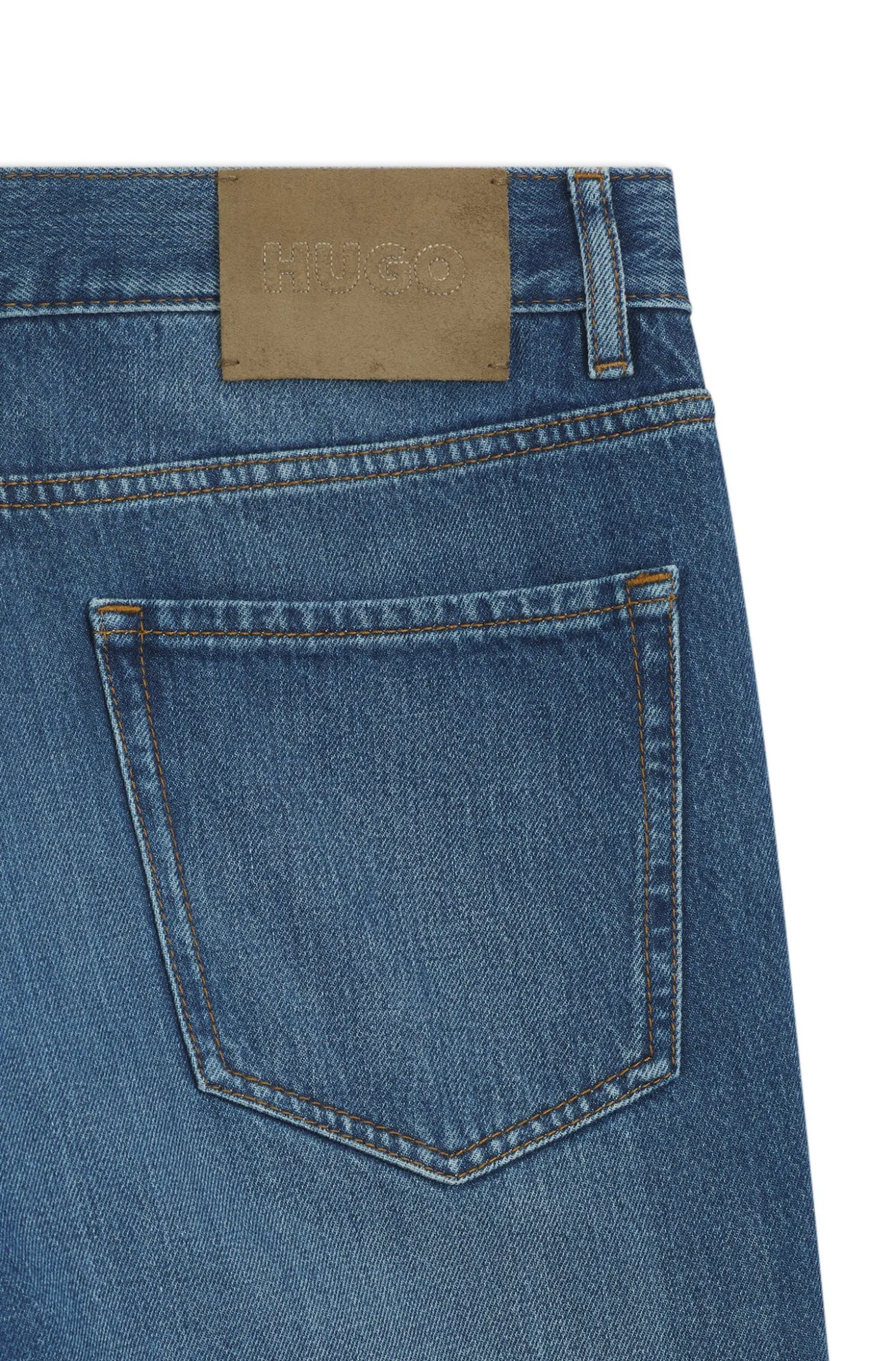 Relaxed Tapered-Fit Jeans aus blauem Denim