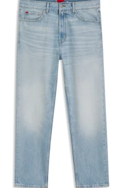 Relaxed Tapered-Fit Jeans aus hellblauem Denim