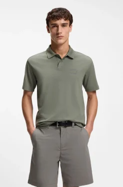 Relaxtes Poloshirt aus Interlock-Baumwolle mit Logo-Artwork