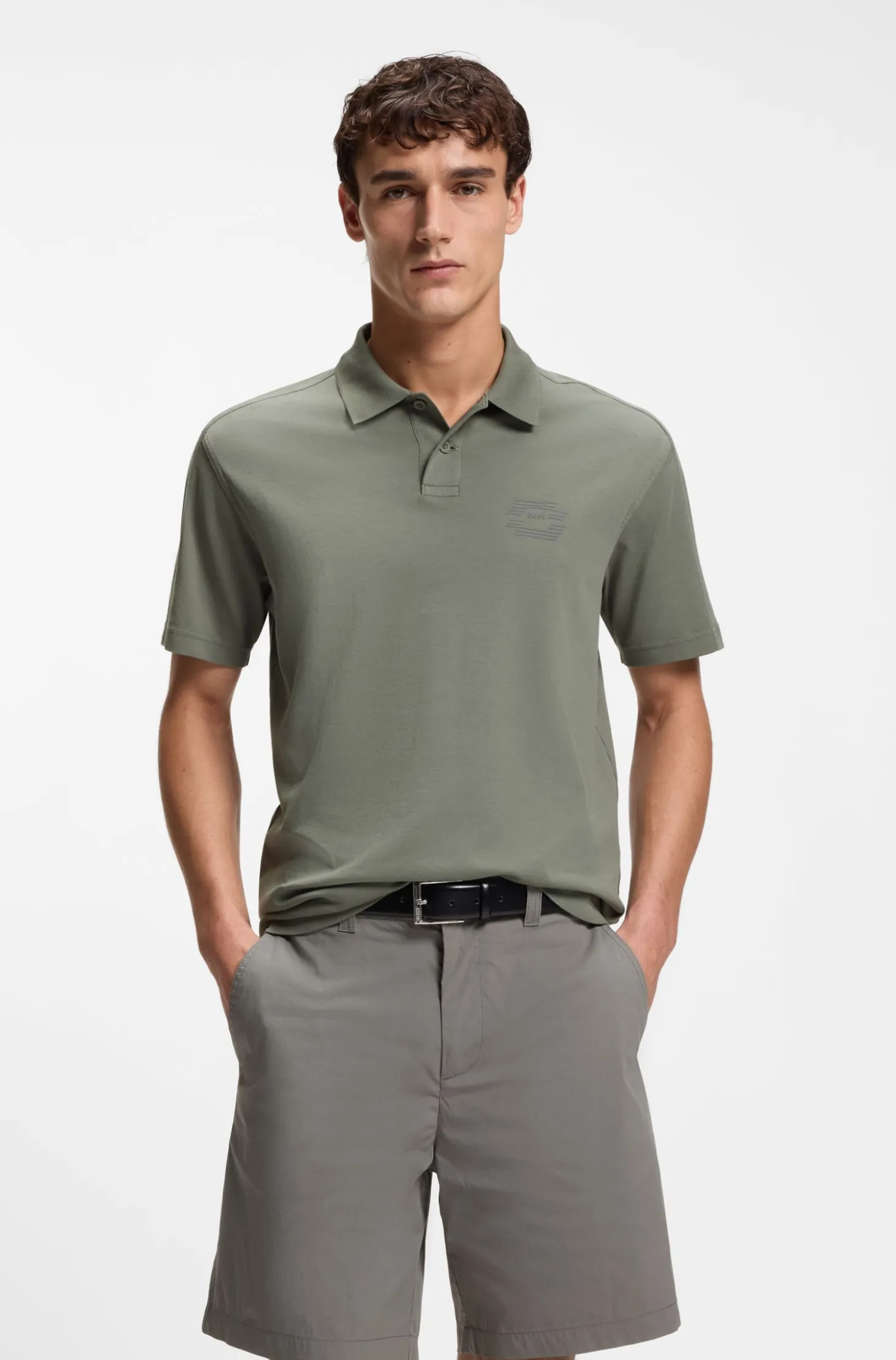 Relaxtes Poloshirt aus Interlock-Baumwolle mit Logo-Artwork