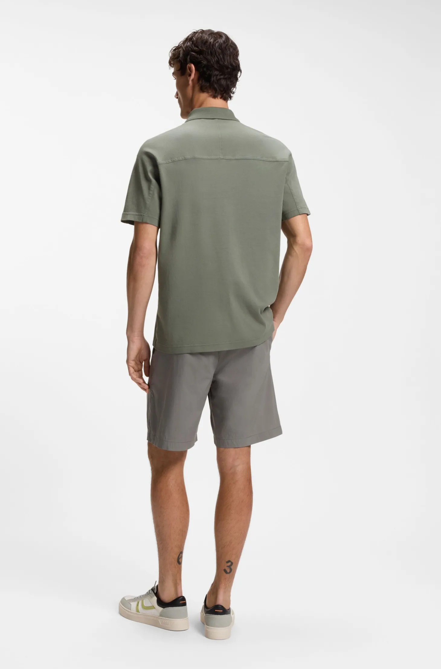 Relaxtes Poloshirt aus Interlock-Baumwolle mit Logo-Artwork