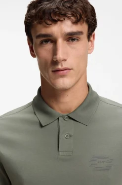 Relaxtes Poloshirt aus Interlock-Baumwolle mit Logo-Artwork