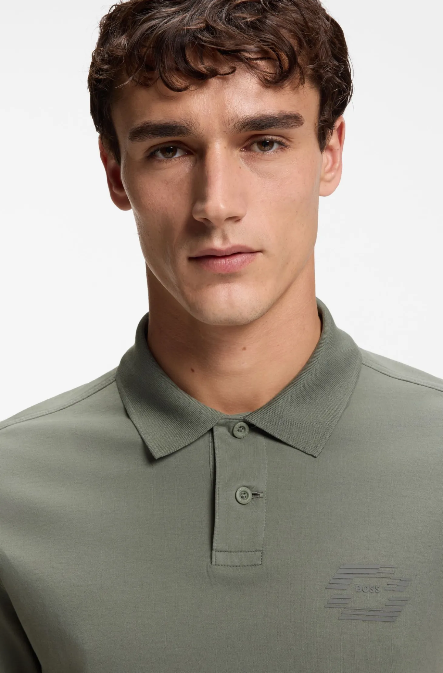 Relaxtes Poloshirt aus Interlock-Baumwolle mit Logo-Artwork