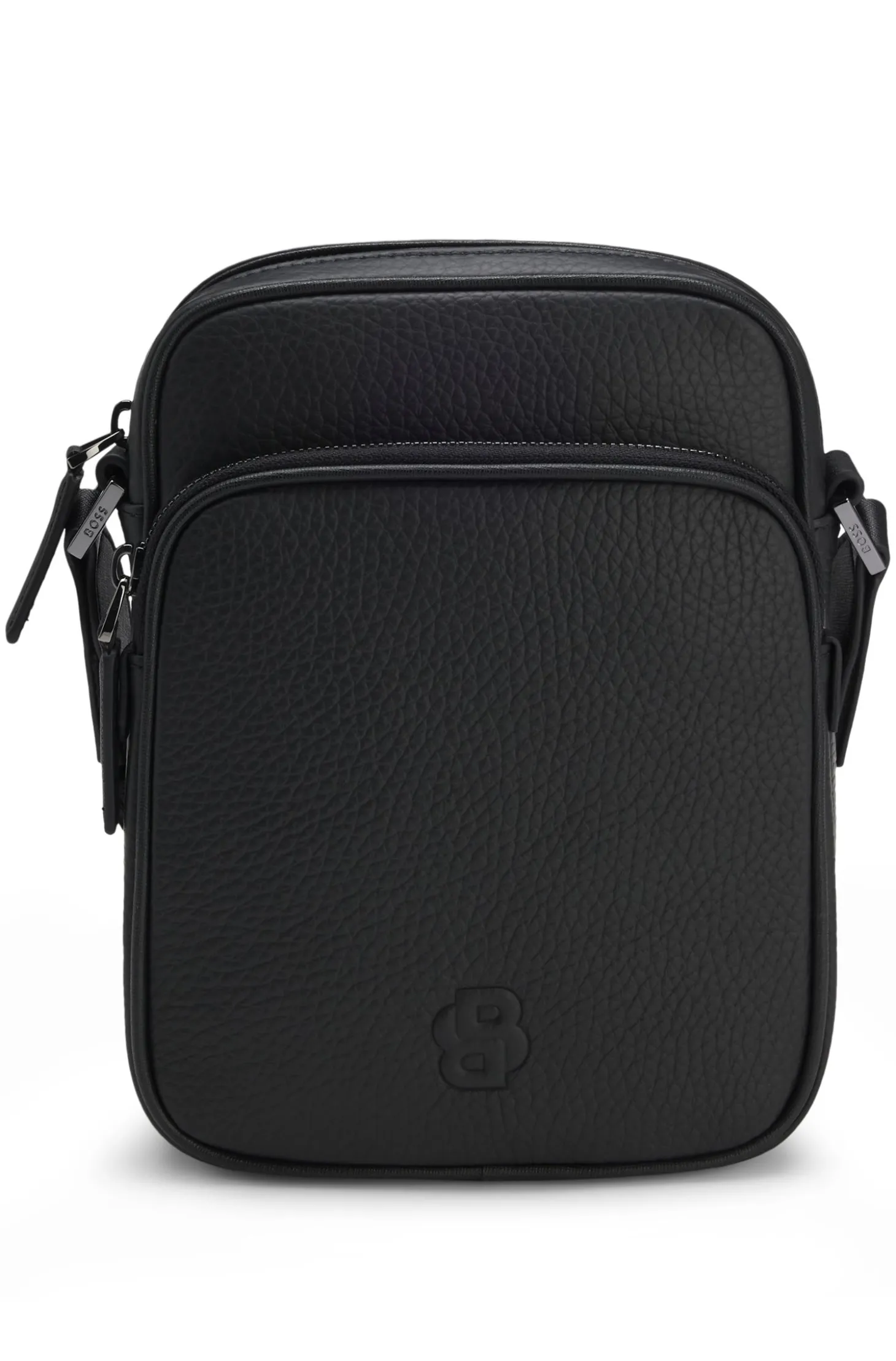 Reporter-Tasche aus italienischem Leder mit Double-B-Monogramm