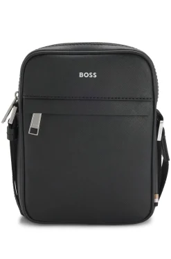 Reporter-Tasche aus recyceltem Leder mit verstellbarem Logo-Riemen