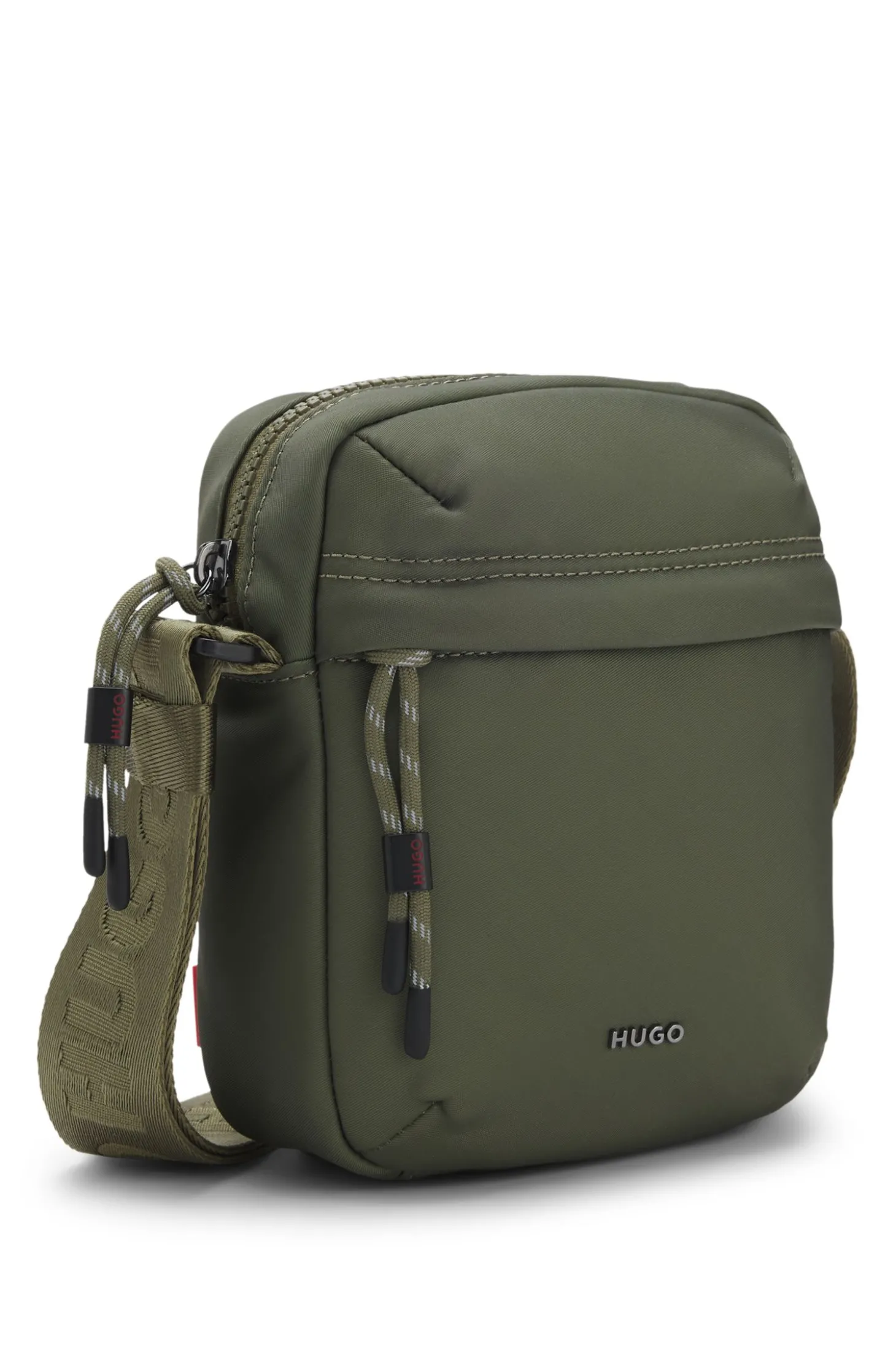 Reporter-Tasche aus Twill mit metallenem Logo-Schriftzug