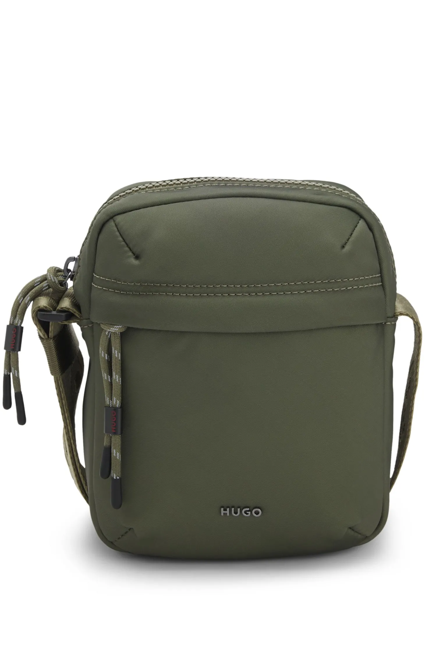 Reporter-Tasche aus Twill mit metallenem Logo-Schriftzug