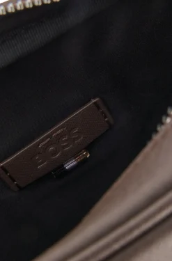 Reporter-Tasche mit silberfarbenem Logo-Schriftzug