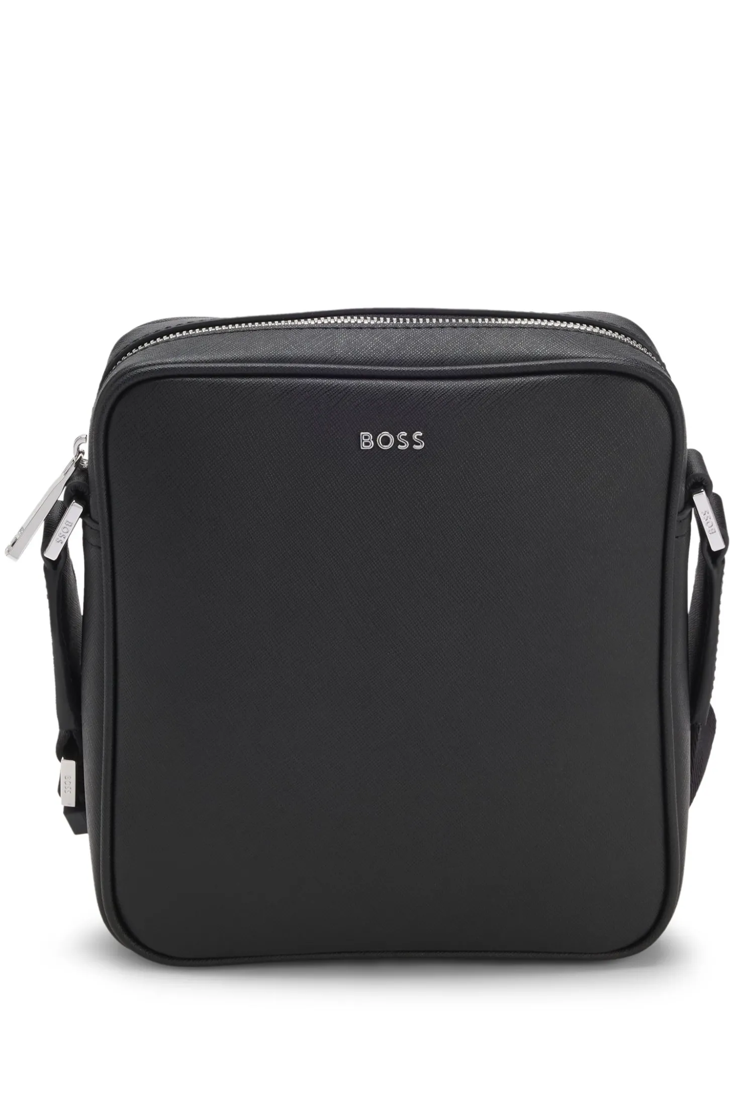 Reporter-Tasche mit silberfarbenem Logo-Schriftzug