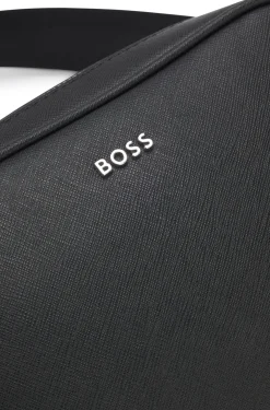 Reporter-Tasche mit silberfarbenem Logo-Schriftzug