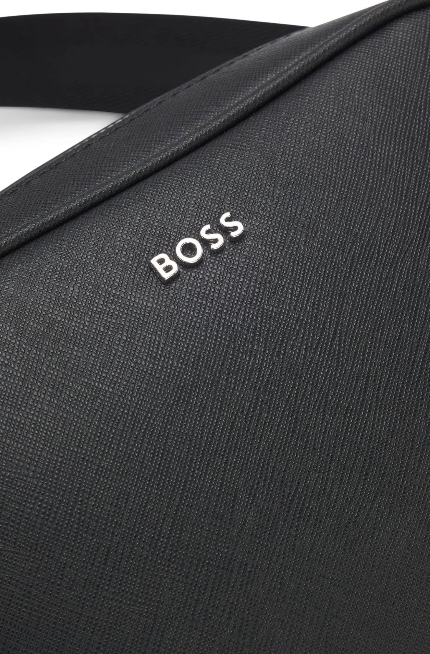 Reporter-Tasche mit silberfarbenem Logo-Schriftzug