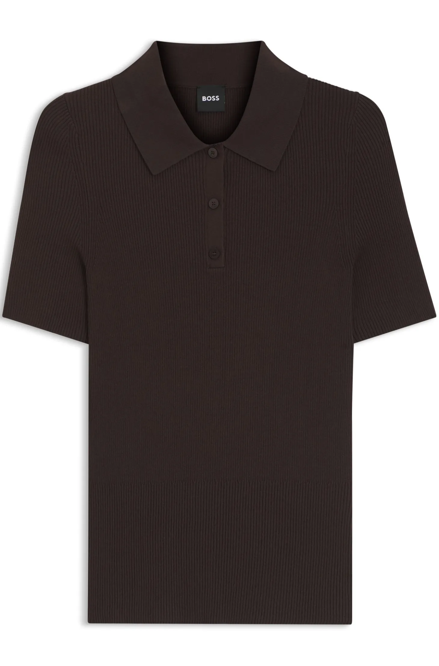 Rippenstrick-Poloshirt aus atmungsaktivem Gewebe
