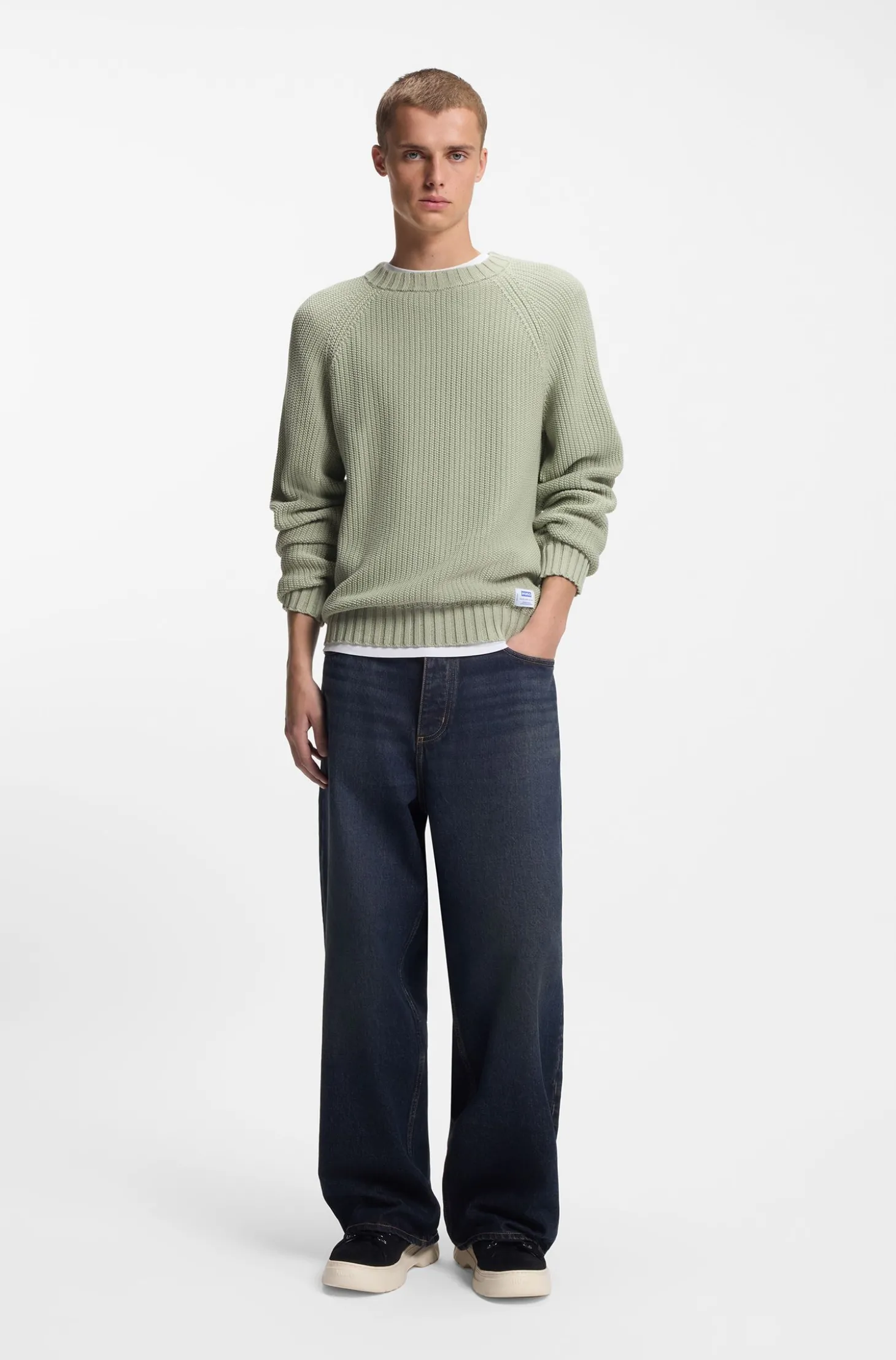 Rippstrick-Pullover aus Baumwolle