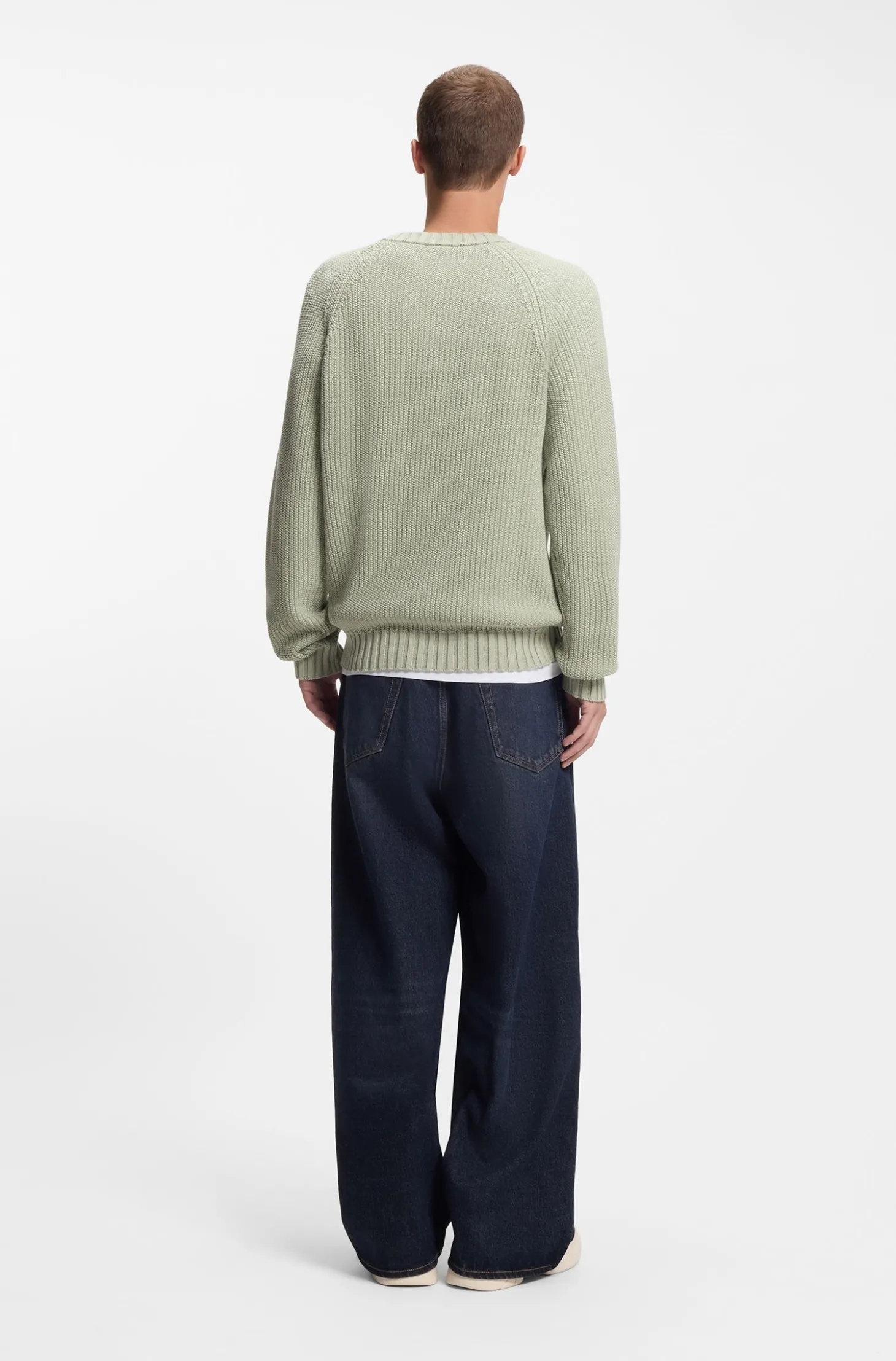 Rippstrick-Pullover aus Baumwolle