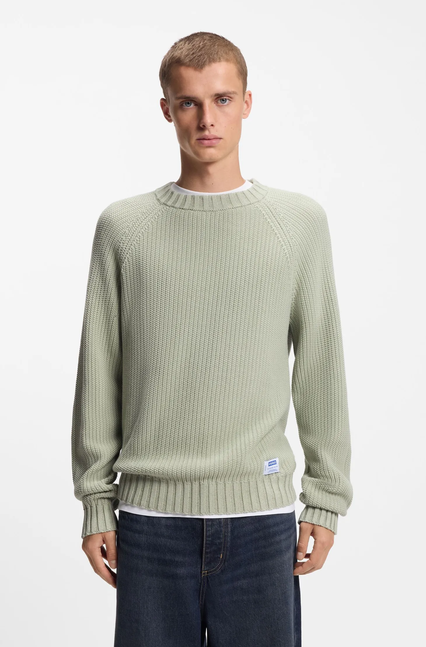 Rippstrick-Pullover aus Baumwolle