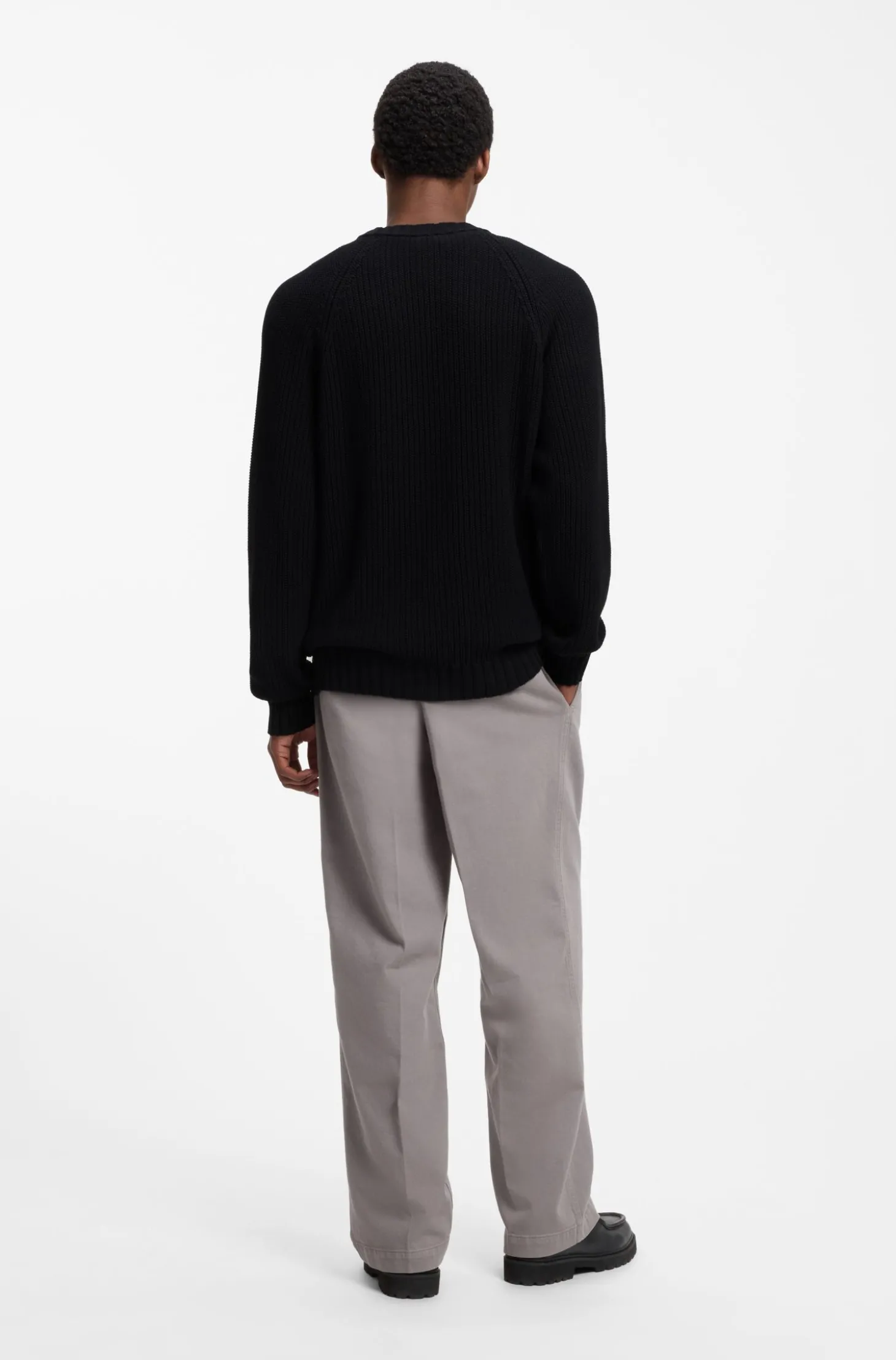 Rippstrick-Pullover aus Baumwolle