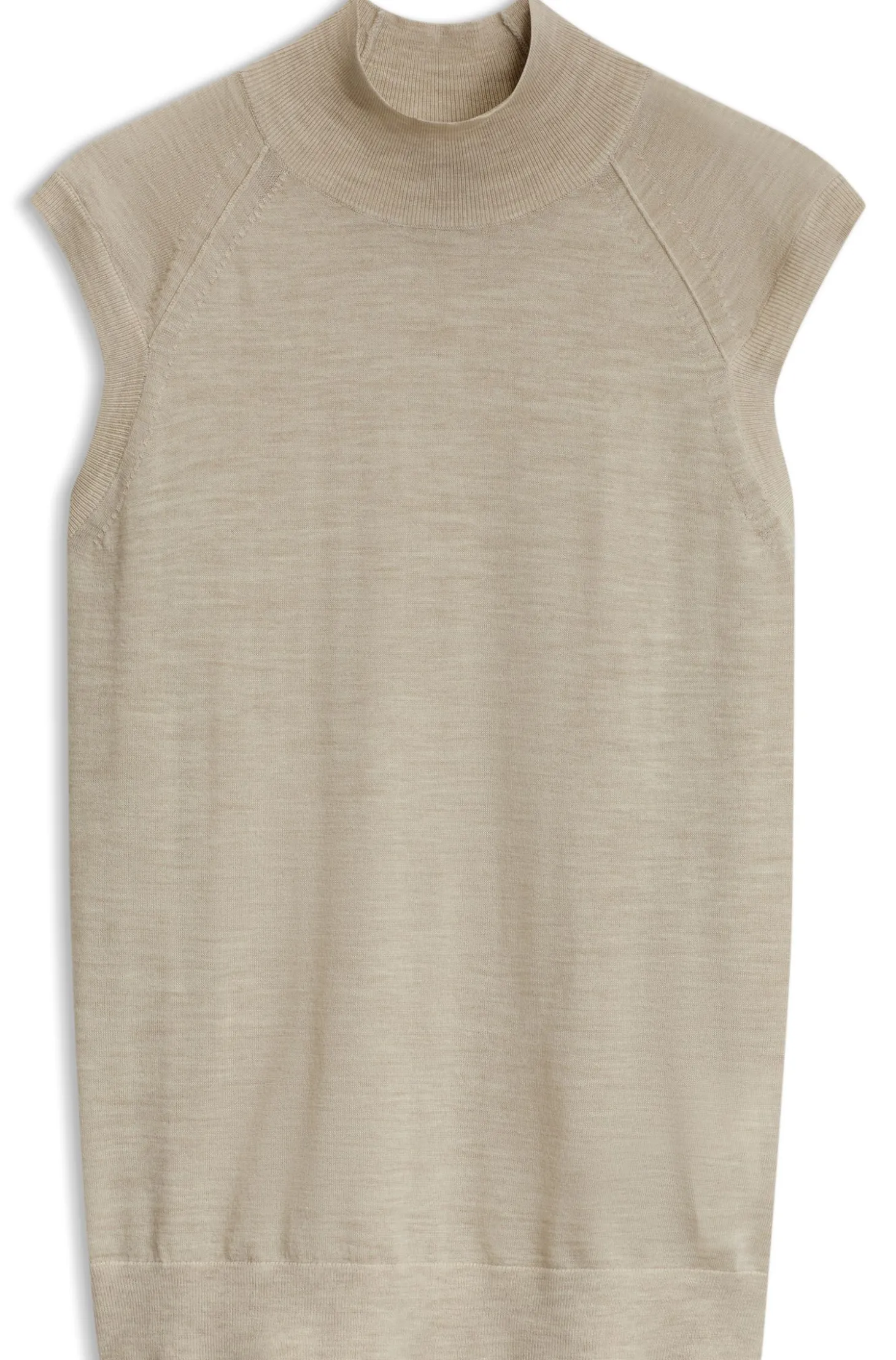 Ärmelloser Pullover aus Merinowolle mit Stehkragen