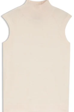 Ärmelloser Pullover aus Merinowolle mit Stehkragen