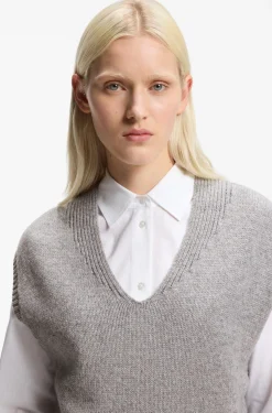Ärmelloser Pullover aus Woll-Mix