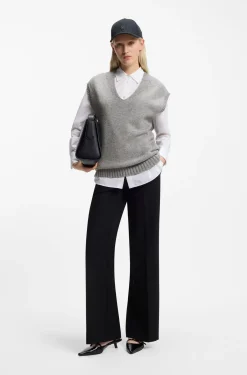 Ärmelloser Pullover aus Woll-Mix