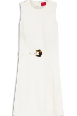 Ärmelloses Kleid mit Gürtel mit Schließe