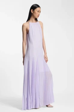Ärmelloses Kleid mit Plissee-Rockeinsätzen